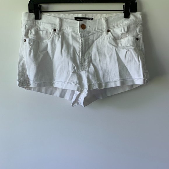 Abercrombie & Fitch White Denim Shorts - Picture 1 of 4